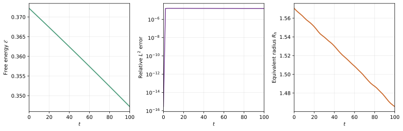 Allen--Cahn energy, error, and radius diagnostics