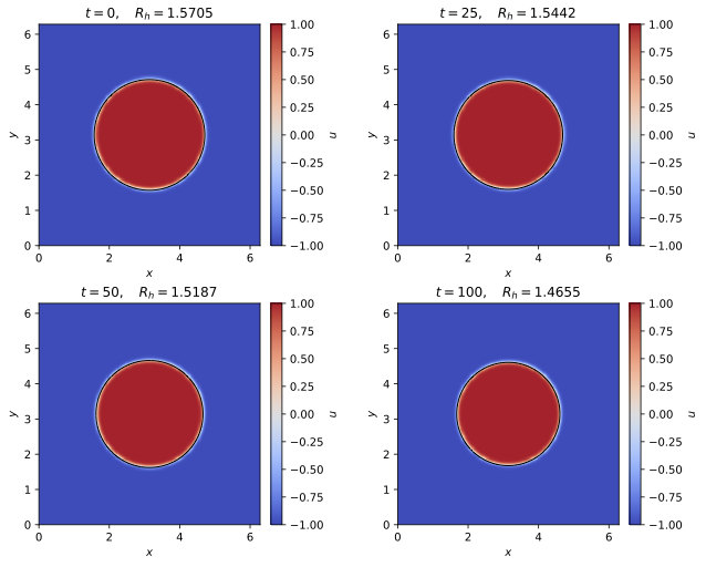Allen--Cahn circular-interface evolution